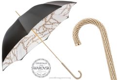 189 58002-9 d35 - fekete esernyő láncokkal nyomott belsővel PASOTTI esernyő | nők FPRV502